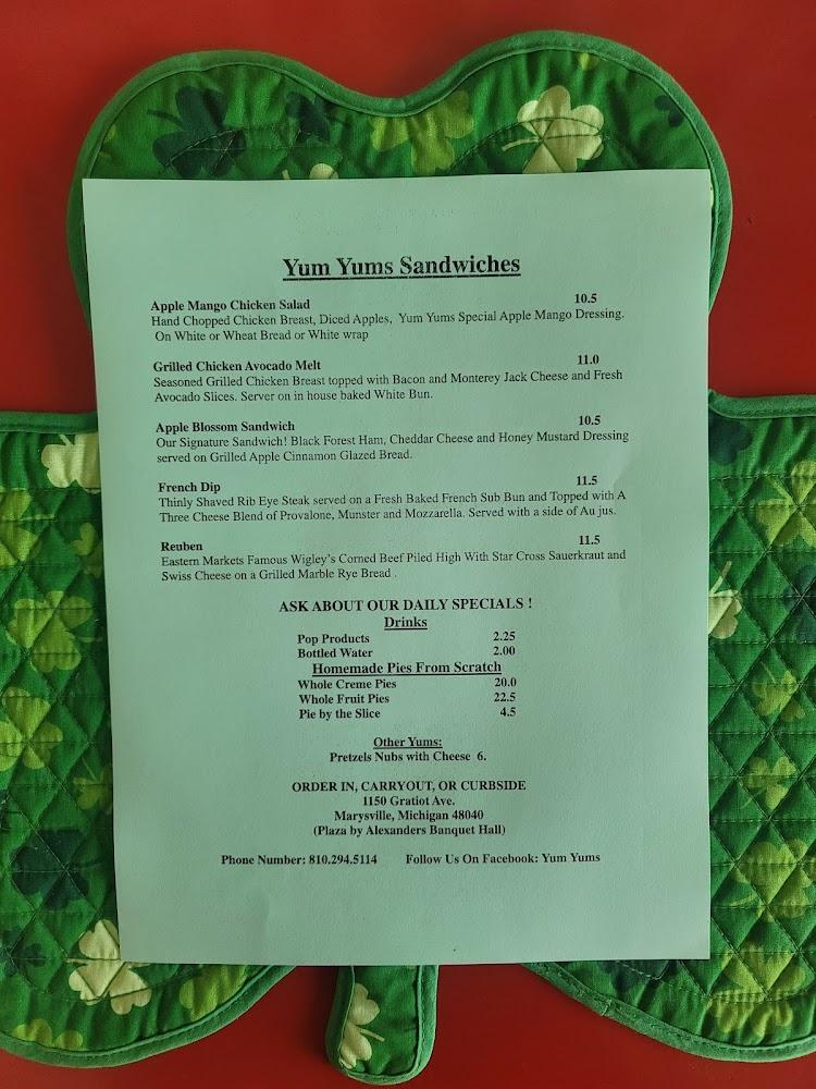 Yum Yums Menu image 1